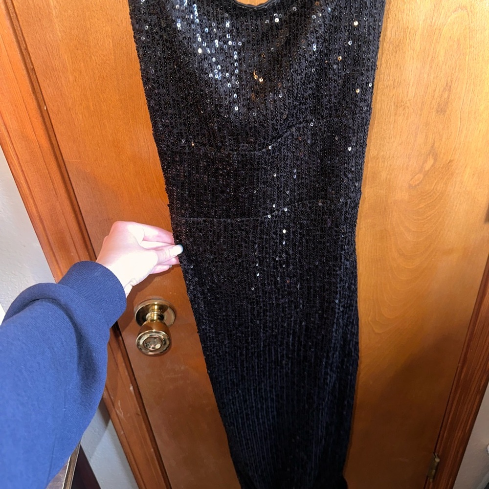Lulus Black Sequin Gown